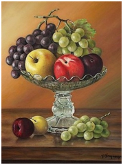 La coupe de fruits - pastel sec - taille : 28 x 23cm (indisponible)