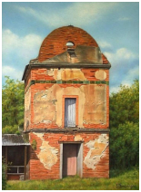 Pigeonnier à St-Sulpice (tarn) - pastel sec - taille : 40 x 30 cm (disponible)