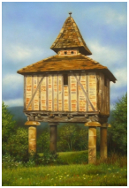 Pigeonnier à Caylus (Tarn et Garonne) - pastel sec - taille : 30 x 20 cm (disponible)