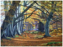 Promenade en automne - pastel sec - taille : 30 x 40 cm (indisponible)