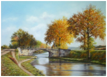 Le canal en Automne - pastel sec - taille : 30 x 45 cm (disponible)