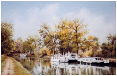 Le canal du midi - pastel sec - taille : 30 x 45 cm (indisponible)