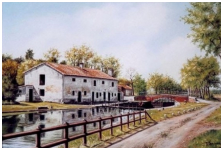 L'écluse de Renneville - pastel sec - taille : 30 x 45 cm (indisponible)