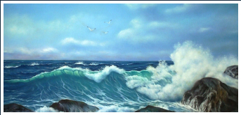 La vague déferlante - pastel sec - Taille : 22 x 46cm (indisponible)