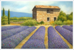Ambiance provenciale - pastel sec - taille : 20 x 30 cm (disponible)