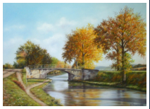 Le canal en Automne - pastel sec - taille : 30 x 45 cm