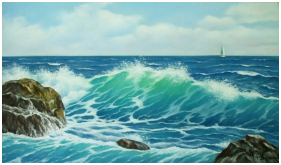 La belle vague - pastel sec - taille : 26 x 45 cm (indisponible)