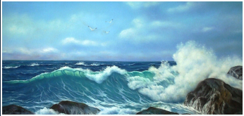 La vague dferlante - pastel sec - Taille : 22 x 46 cm (indisponible)