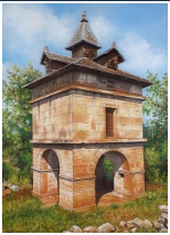 Le pigeonnier - pastel sec - taille : 22 x 25 cm (disponible)