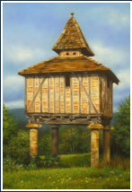 Pigeonnier  Caylus (Tarn et Garonne) - pastel sec - taille : 30 x 20 cm (disponible)