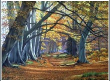 Promenade en automne - pastel sec - taille : 30 x 40 cm (indisponible)