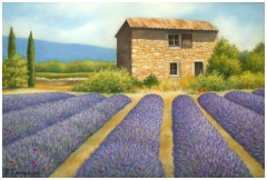 Ambiance provenciale - pastel sec - taille : 20 x 30 cm (disponible)