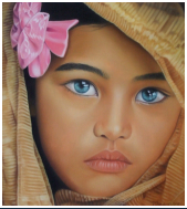 La jeune fille au ruban - pastel sec - taille : 30 x 33cm (indisponible)