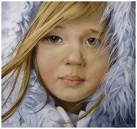 La petite fille de l'hiver - pastel sec - taille : 32 x 30cm (indisponible)