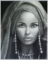 Fille Somalienne - dessin crayon pastel - taille : 32 x 40 cm (disponible)