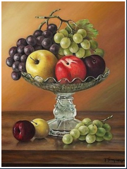 La coupe de fruits - pastel sec - taille : 28 x 23cm (indisponible)