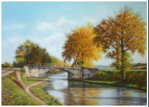 Le canal en Automne - pastel sec - taille : 30 x 45 cm (disponible)