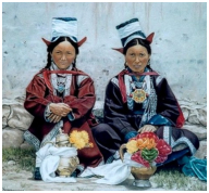 Les Tibétaines - pastel sec - taille : 30 x 32cm (réservé)